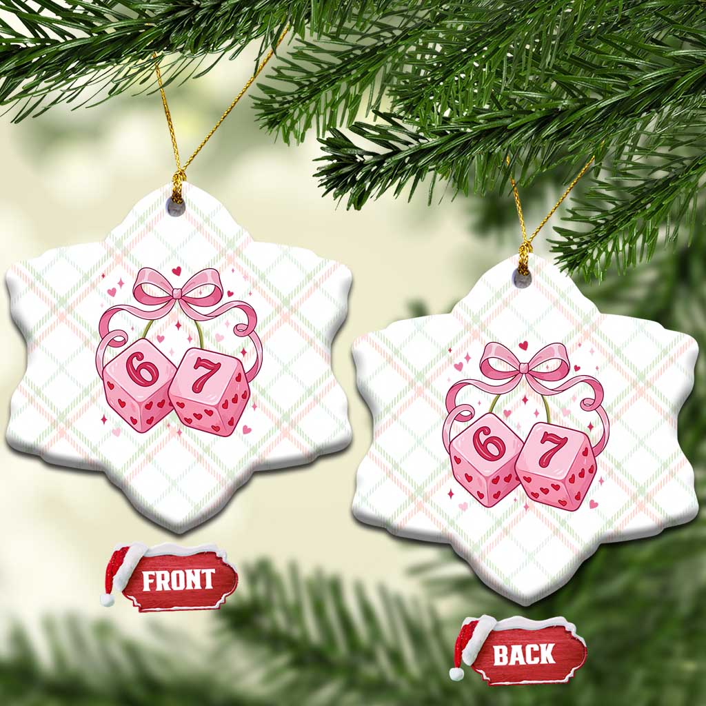 Funny 67 Dice Valentines Day Six Seven Meme Coquette Ceramic Ornament TS11 Print Your Wear