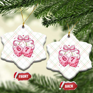 Funny 67 Dice Valentines Day Six Seven Meme Coquette Ceramic Ornament TS11 Print Your Wear