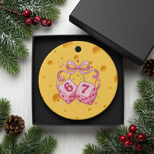 Funny 67 Dice Valentines Day Six Seven Meme Coquette Ceramic Ornament TS11 1pc Yellow Cheese Print Your Wear