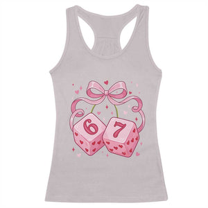 Funny 67 Dice Valentines Day Six Seven Meme Coquette Racerback Tank Top TS11 Ice Gray Print Your Wear