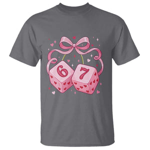 Funny 67 Dice Valentines Day Six Seven Meme Coquette T Shirt TS11 Charcoal Print Your Wear