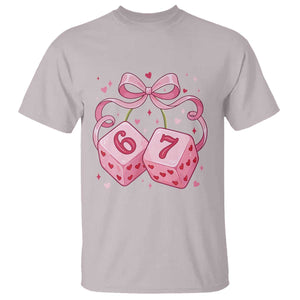 Funny 67 Dice Valentines Day Six Seven Meme Coquette T Shirt TS11 Ice Gray Print Your Wear