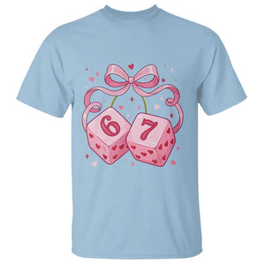 Funny 67 Dice Valentines Day Six Seven Meme Coquette T Shirt TS11 Light Blue Print Your Wear