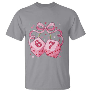 Funny 67 Dice Valentines Day Six Seven Meme Coquette T Shirt TS11 Sport Gray Print Your Wear