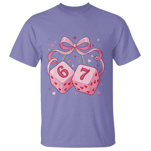 Funny 67 Dice Valentines Day Six Seven Meme Coquette T Shirt TS11 Violet Print Your Wear
