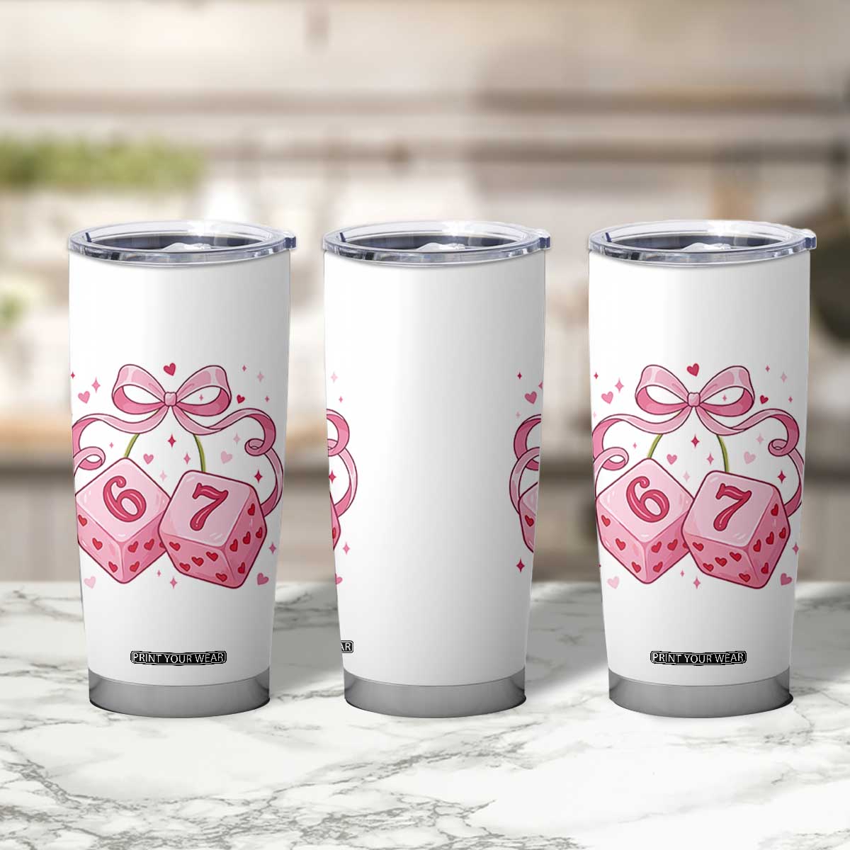 Funny 67 Dice Valentines Day Six Seven Meme Coquette Tumbler Cup TS11 Print Your Wear