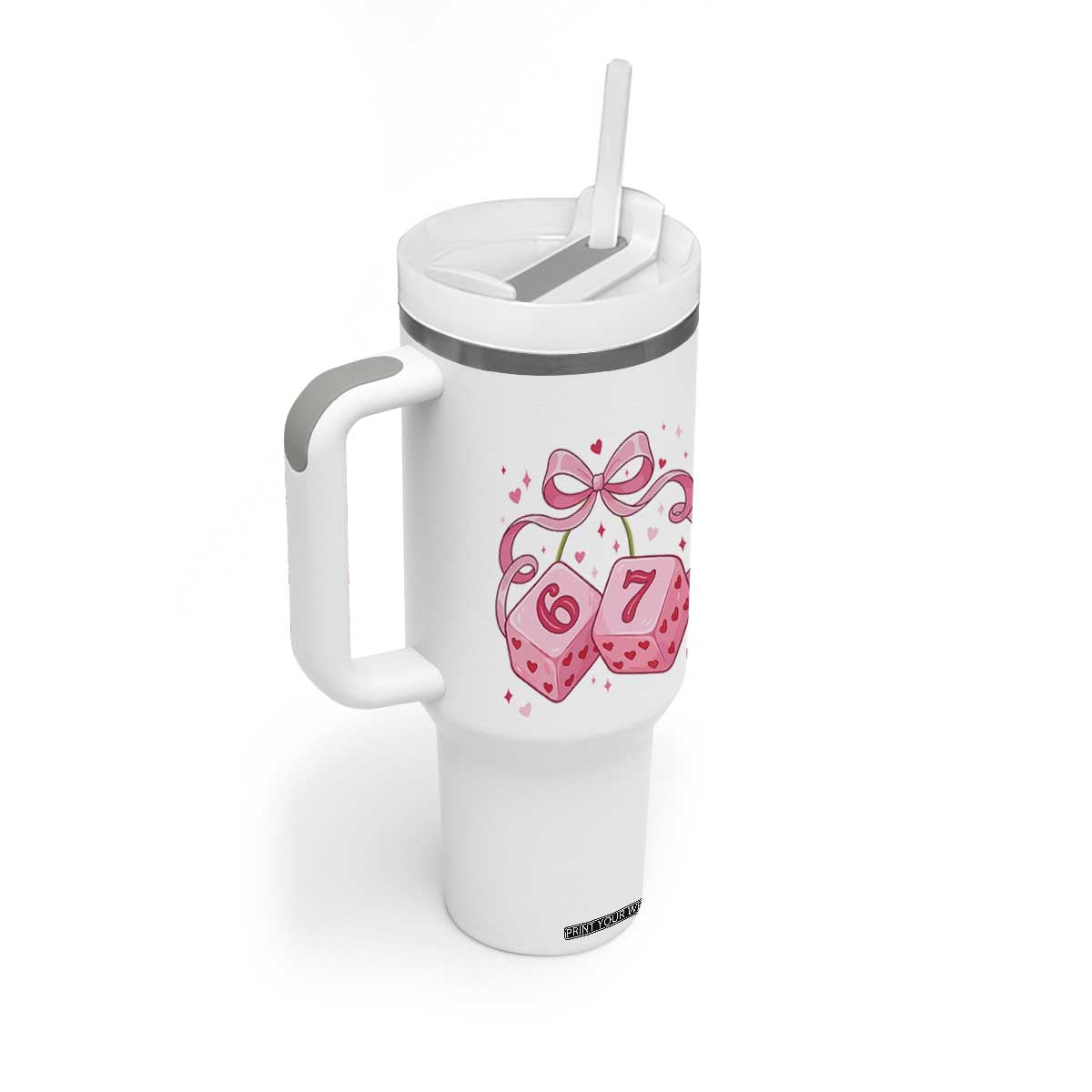 Funny 67 Dice Valentines Day Six Seven Meme Coquette Tumbler With Handle TS11 Print Your Wear