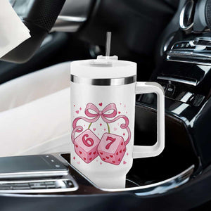 Funny 67 Dice Valentines Day Six Seven Meme Coquette Tumbler With Handle TS11 Print Your Wear