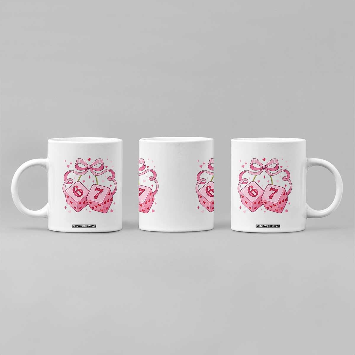 Funny 67 Dice Valentines Day Six Seven Meme Coquette Coffee Mug TS11 Print Your Wear