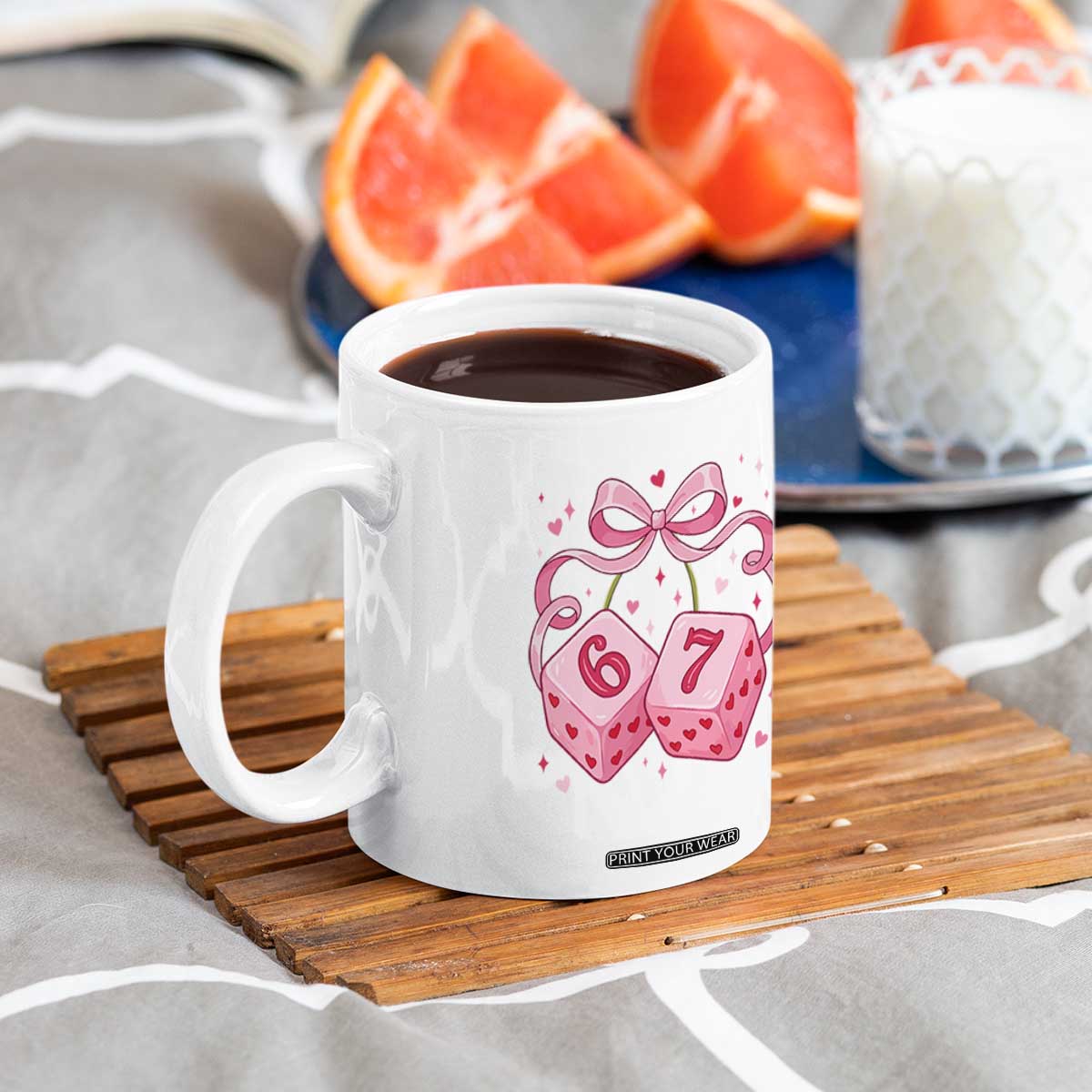Funny 67 Dice Valentines Day Six Seven Meme Coquette Coffee Mug TS11 Print Your Wear