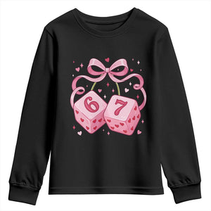 Funny 67 Dice Valentines Day Six Seven Meme Coquette Youth Sweatshirt TS11 Black Print Your Wear