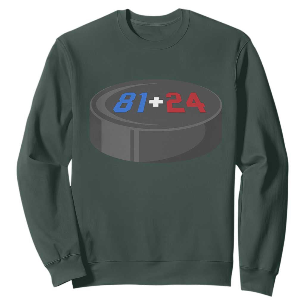 Funny Romance Hockey Lover Sweatshirt 24 81 Jersey Numbers Sport TS11 Dark Forest Green Print Your Wear
