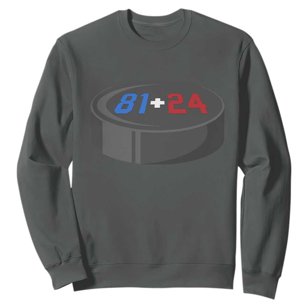 Funny Romance Hockey Lover Sweatshirt 24 81 Jersey Numbers Sport TS11 Dark Heather Print Your Wear