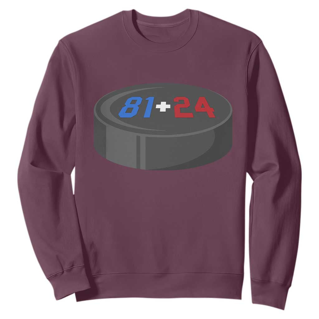 Funny Romance Hockey Lover Sweatshirt 24 81 Jersey Numbers Sport TS11 Maroon Print Your Wear