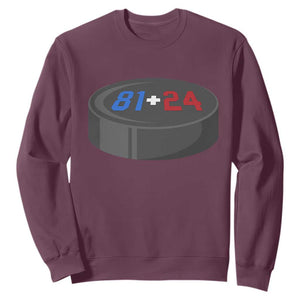 Funny Romance Hockey Lover Sweatshirt 24 81 Jersey Numbers Sport TS11 Maroon Print Your Wear