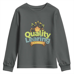 Funny Day Care Youth Sweatshirt Minnesota Learing Center Learning School Quote TS11 Dark Heather Print Your Wear