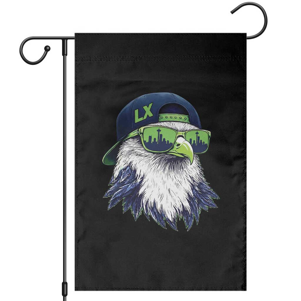 Vintage Hawk Graphic LX Cap Seattle Skyline Game Day Garden Flag TS11 Black Print Your Wear