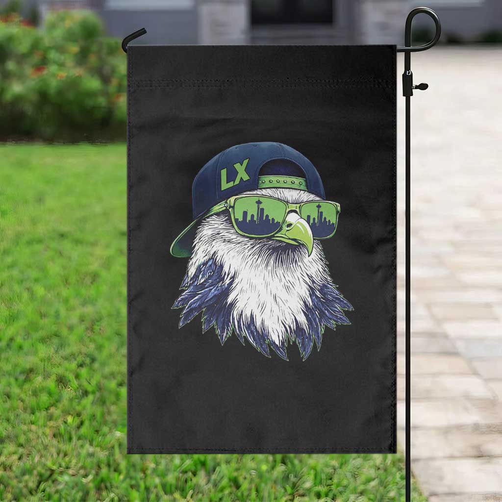 Vintage Hawk Graphic LX Cap Seattle Skyline Game Day Garden Flag TS11 Print Your Wear