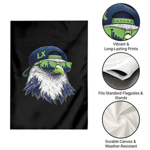 Vintage Hawk Graphic LX Cap Seattle Skyline Game Day Garden Flag TS11 Print Your Wear