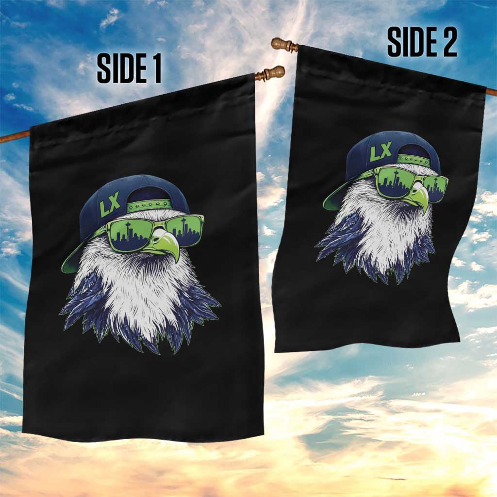Vintage Hawk Graphic LX Cap Seattle Skyline Game Day Garden Flag TS11 Print Your Wear