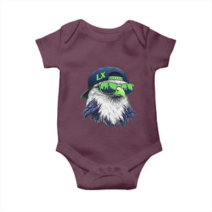 Vintage Hawk Graphic LX Cap Seattle Skyline Game Day Baby Onesie TS11 Maroon Print Your Wear