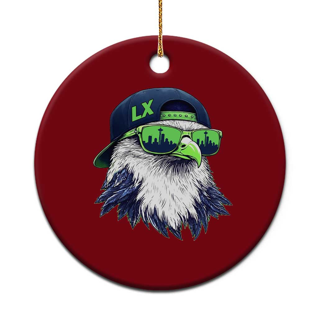 Vintage Hawk Graphic LX Cap Seattle Skyline Game Day Ceramic Ornament TS11 1pc Red Print Your Wear