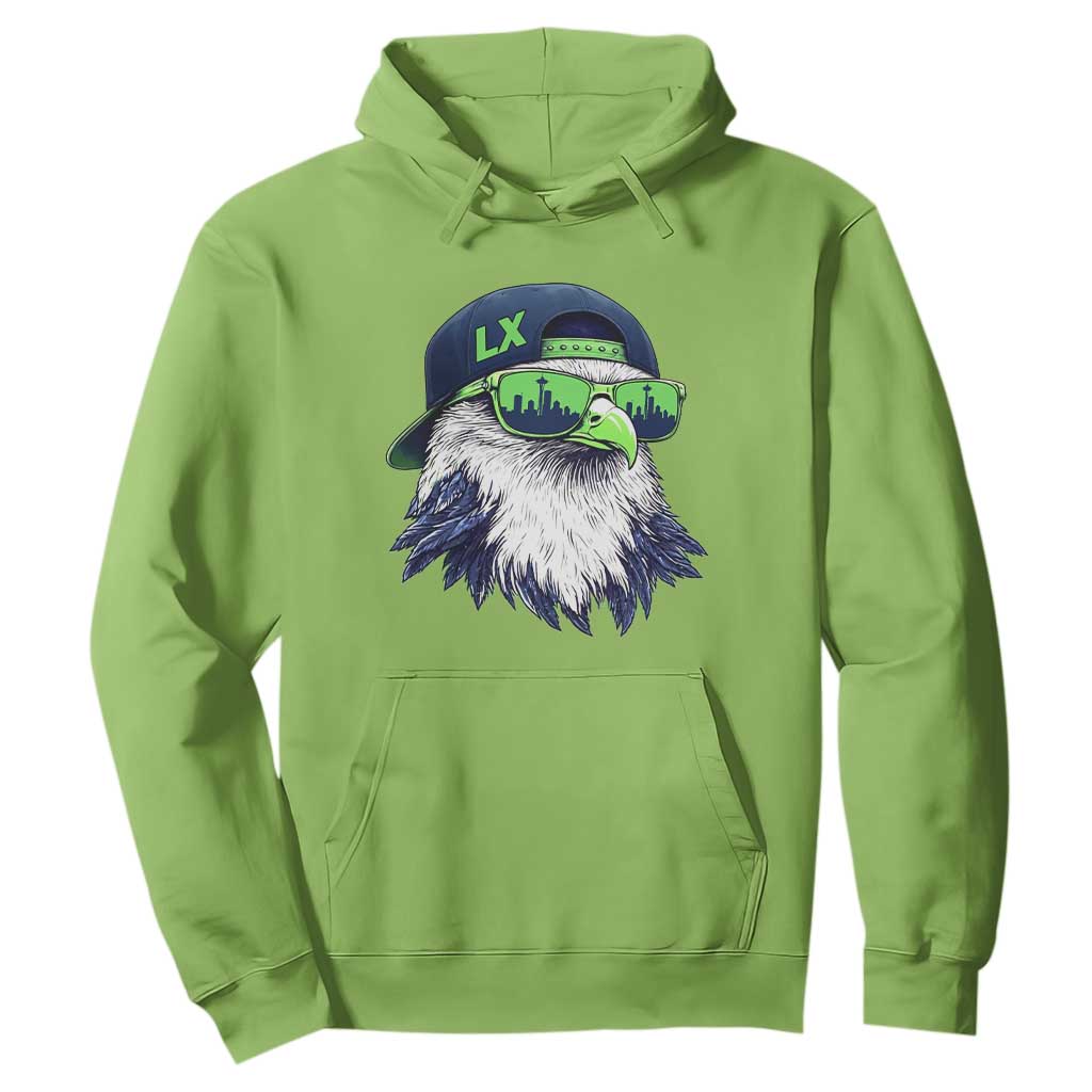 Vintage Hawk Graphic LX Cap Seattle Skyline Game Day Hoodie TS11 Lime Print Your Wear