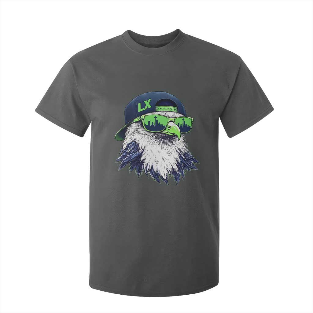 Vintage Hawk Graphic LX Cap Seattle Skyline Game Day T Shirt For Kid TS11 Dark Heather Print Your Wear