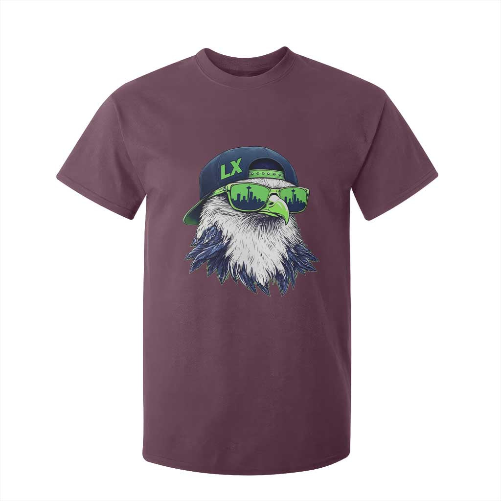 Vintage Hawk Graphic LX Cap Seattle Skyline Game Day T Shirt For Kid TS11 Maroon Print Your Wear