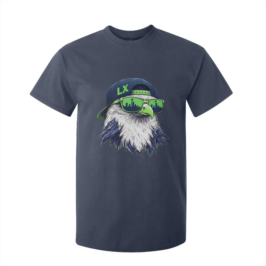 Vintage Hawk Graphic LX Cap Seattle Skyline Game Day T Shirt For Kid TS11 Navy Print Your Wear