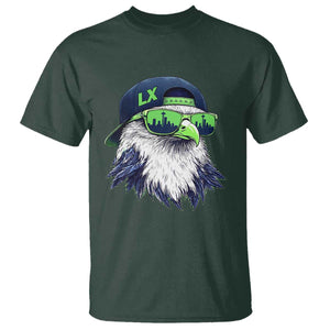 Vintage Hawk Graphic LX Cap Seattle Skyline Game Day T Shirt TS11 Dark Forest Green Print Your Wear