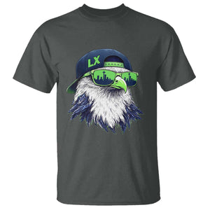 Vintage Hawk Graphic LX Cap Seattle Skyline Game Day T Shirt TS11 Dark Heather Print Your Wear