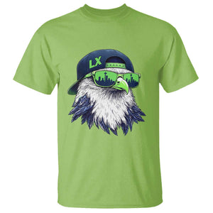 Vintage Hawk Graphic LX Cap Seattle Skyline Game Day T Shirt TS11 Lime Print Your Wear
