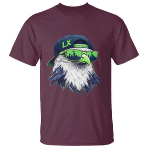 Vintage Hawk Graphic LX Cap Seattle Skyline Game Day T Shirt TS11 Maroon Print Your Wear