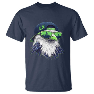 Vintage Hawk Graphic LX Cap Seattle Skyline Game Day T Shirt TS11 Navy Print Your Wear