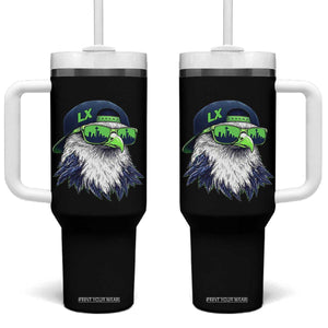 Vintage Hawk Graphic LX Cap Seattle Skyline Game Day Tumbler With Handle TS11 One Size: 40 oz Black Print Your Wear