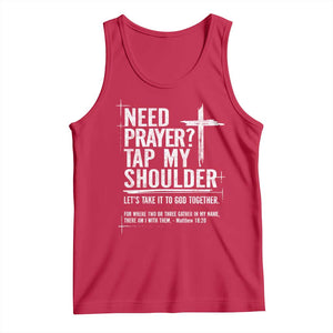 Need Prayer Tap My Shoulder Bible Verse Christian Tank Top TS11 Red Print Your Wear