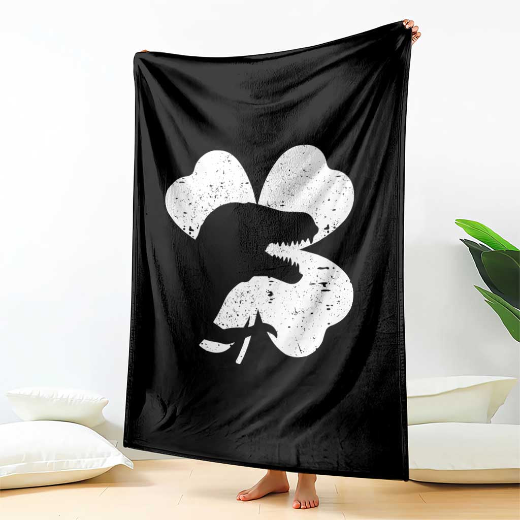 Funny St Patricks Day Dinosaur Shamrock Throw Blanket TS11 Print Your Wear