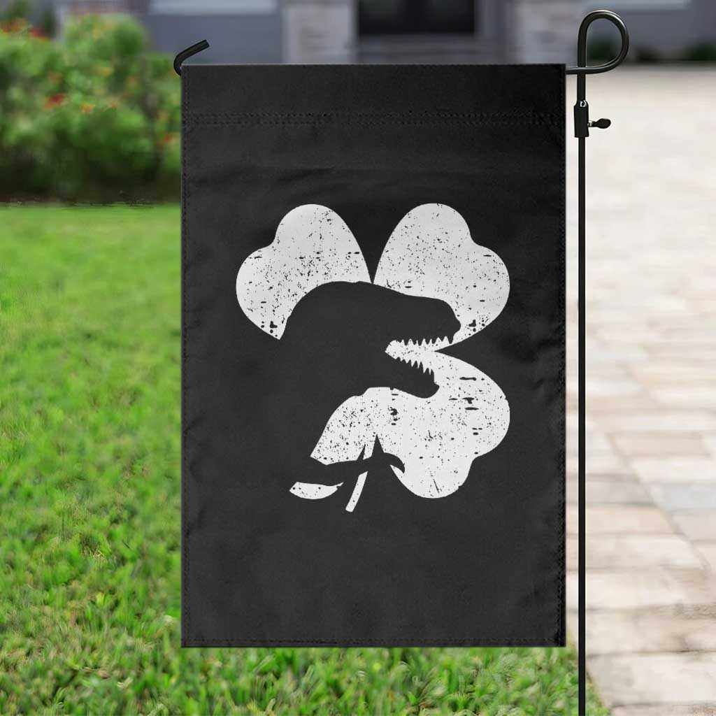 Funny St Patricks Day Dinosaur Shamrock Garden Flag TS11 Print Your Wear