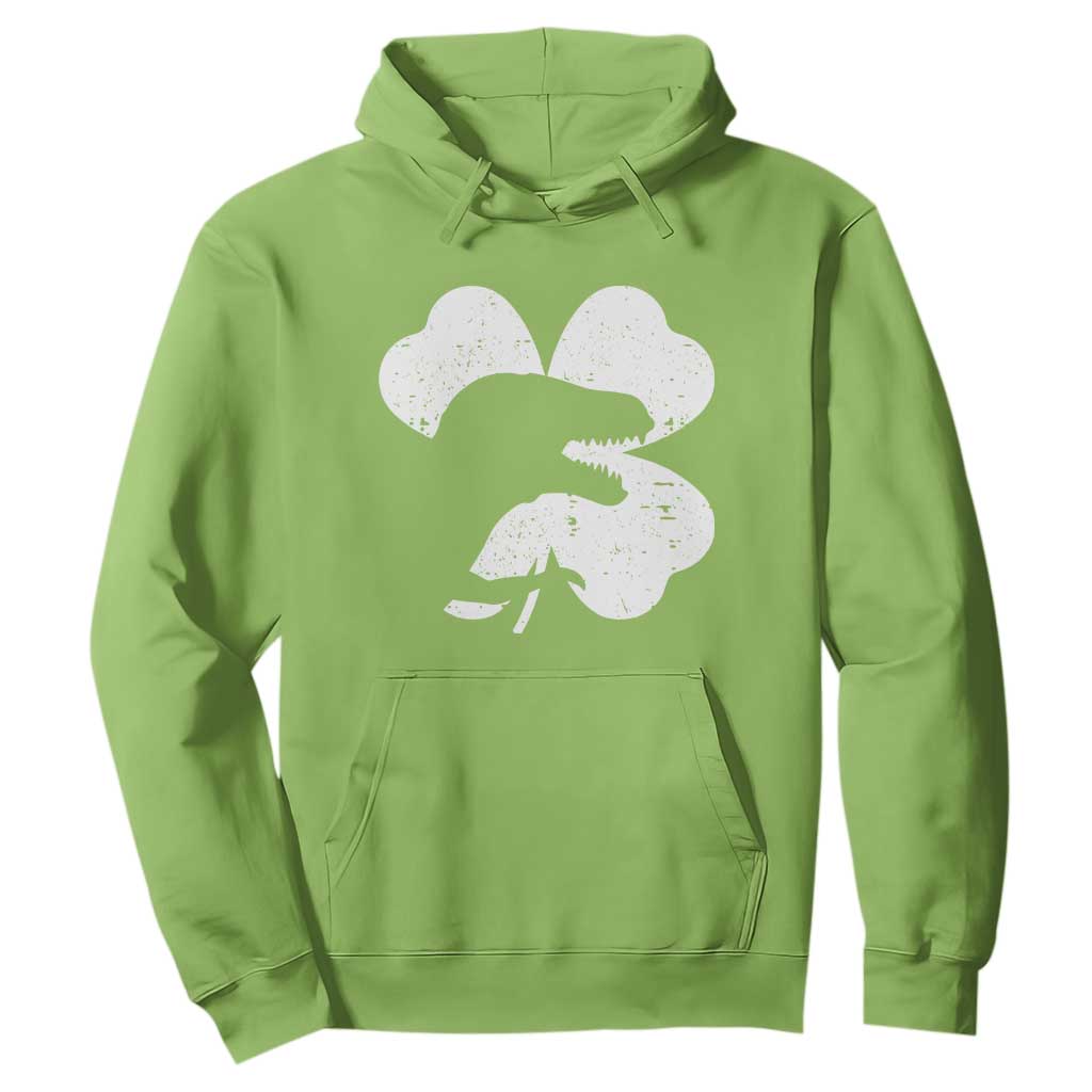 Funny St Patricks Day Dinosaur Shamrock Hoodie TS11 Lime Print Your Wear