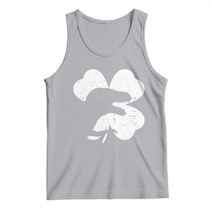 Funny St Patricks Day Dinosaur Shamrock Tank Top TS11 Athletic Heather Print Your Wear