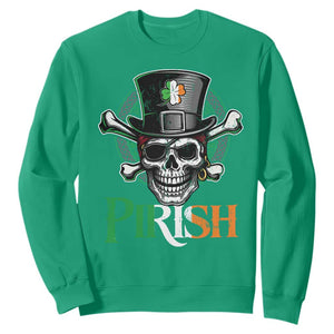 Funny St Patricks Day Pirate Sweatshirt Pirish Vintage Irish Pirate Skull TS11 Irish Green Print Your Wear