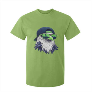 Vintage Hawk Graphic with Seattle Skyline Sunglasses Game Day T Shirt For Kid TS11 Lime Print Your Wear