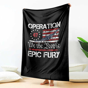 Operation Epic Fury Throw Blanket Military Bomber Stealth Jet Vintage American Flag TS11 Print Your Wear