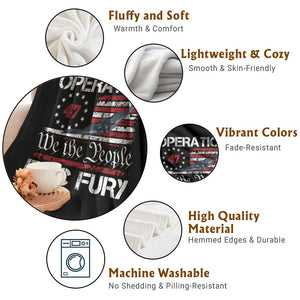 Operation Epic Fury Throw Blanket Military Bomber Stealth Jet Vintage American Flag TS11 Print Your Wear