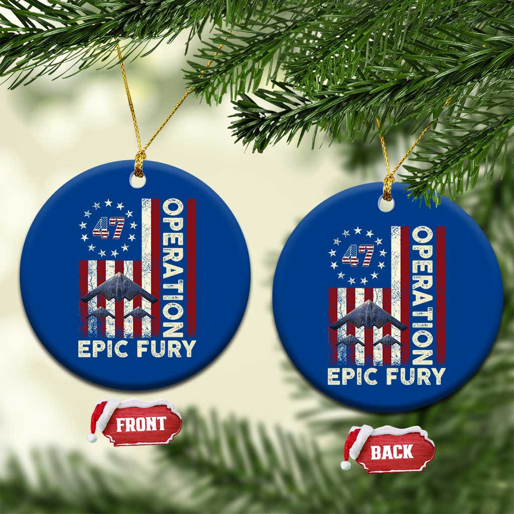 Operation Epic Fury Ceramic Ornament Military Tactical Warfare Stealth Jet American Flag TS11 1pc Blue Print Your Wear