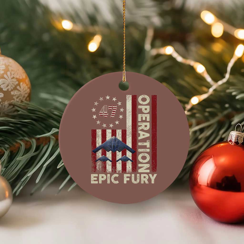 Operation Epic Fury Ceramic Ornament Military Tactical Warfare Stealth Jet American Flag TS11 1pc Mocha Print Your Wear