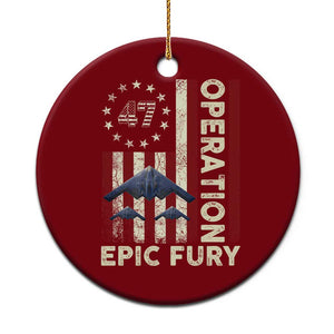 Operation Epic Fury Ceramic Ornament Military Tactical Warfare Stealth Jet American Flag TS11 1pc Red Print Your Wear