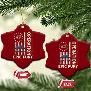 Operation Epic Fury Ceramic Ornament Military Tactical Warfare Stealth Jet American Flag TS11 Print Your Wear