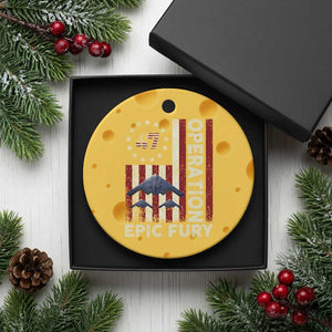 Operation Epic Fury Ceramic Ornament Military Tactical Warfare Stealth Jet American Flag TS11 1pc Yellow Cheese Print Your Wear